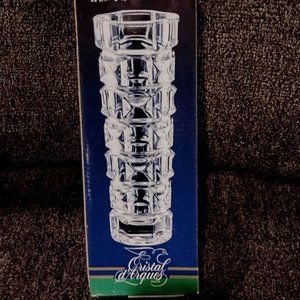 Vintage 8.5" Geometric Block VASE  Crystal d'Arques Ancenis France 1994